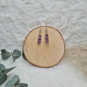 Boucles d'oreilles Améthyste enfilade 6 mm