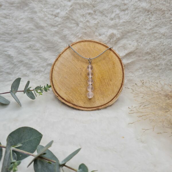 Collier Quartz Rose Enfilade