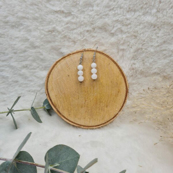 Boucles d'oreilles Pierre de Lune enfilade 6mm