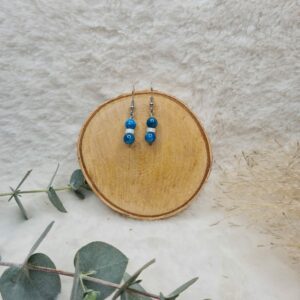 Boucle d'oreilles Apatite enfilade 8 mm