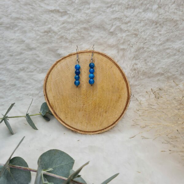 Boucles d'oreilles Apatite enfilade 6mm