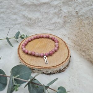 Bracelet Rhodonite 6mm infini