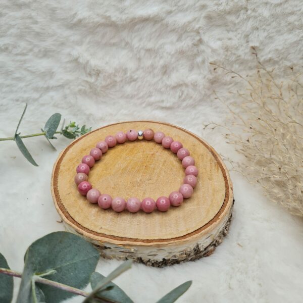 Bracelet Rhodonite 6mm fantaisie