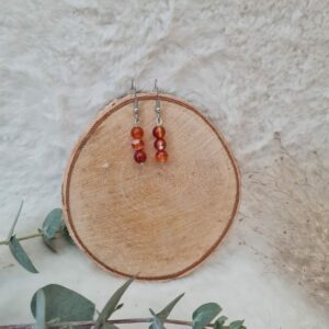 Boucles d'oreilles Cornaline enfilade 6mm