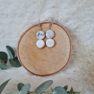 Boucles d'oreilles Howlite Chloé 2