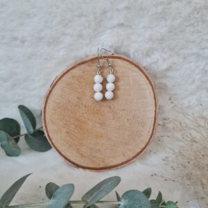 Boucles d'oreilles Howlite enfilade 6mm