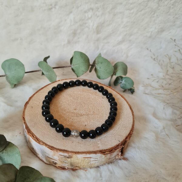 Bracelet Obsidienne noire H 6mm