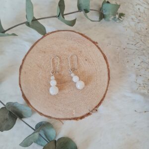 Boucles d'oreilles Pierre de lune enfilade fantaisie