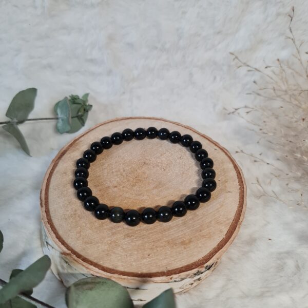 Bracelet Obsidienne noire Original 6mm