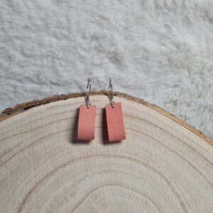 Boucle d'oreilles cuir rouge clair