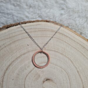 Collier tissage de perles Miuyki saumon